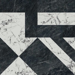 Плитка Kerama Marazzi Milano Бьянко Неро SG013302R белый черный лаппатированный 119,5x119,5x1,1 см