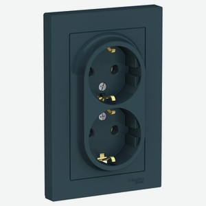 Розетка двойная Schneider Electric с/з 16а в сборе изумруд