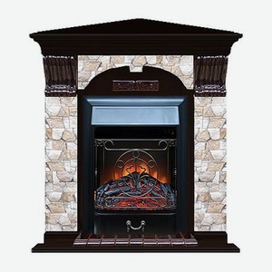 Каминокомплект арочно-угловой Glenrich портал Арбат с Венге и очагом Majestic BL 106,5х81х98 см