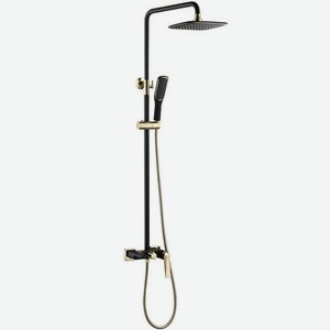 Душевая стойка Boheme Venturo чёрная с золотым 25х56,1х122 см