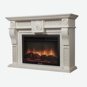 Каминокомплект:Очаг Electrolux EFP/P-3020LS с порталом Vittoriano 30 беленый дуб с золотой патиной