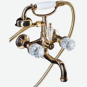 Смеситель для ванны Boheme Crystal золотой 21,5х21,5х27,7 см