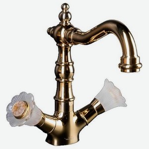 Смеситель для умывальника Boheme Camelia золотой 15,2х21х20,9 см