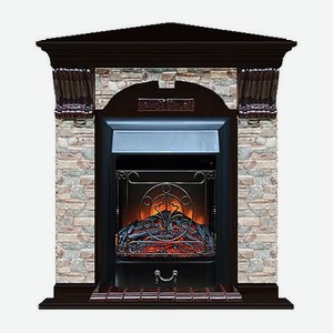 Каминокомплект арочно-угловой Glenrich портал Грот цветной с Венге и очагом Majestic BL 106,5х81х98 см