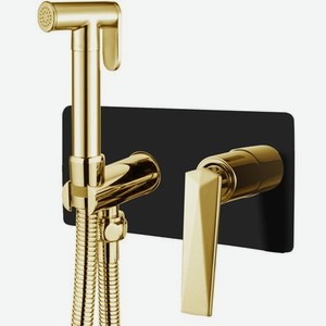 Смеситель для биде с душем Boheme Venturo золотой с чёрным 22х6,5х19,5 см