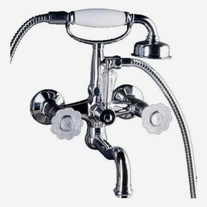 Смеситель с гарнитуром для ванны Boheme Camelia серебряный 21,5х21,5х27,3 см