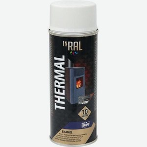 Эмаль аэрозольная INRAL Thermal жаростойкая Белая RAL9003 400 мл