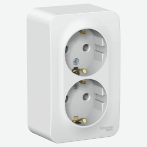 Розетка двойная с заземлением белый Schneider Electric