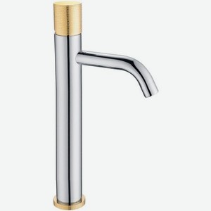 Смеситель для раковины Boheme Stick серебряный с золотым 4,5х17х33,1 см (122-CRG.2)