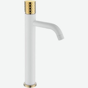 Смеситель для раковины Boheme Stick белый с золотым 4,5х17х33,1 см