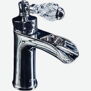 Смеситель для раковины Boheme Vogue Crystal серебряный 13,5х5х16,4 см