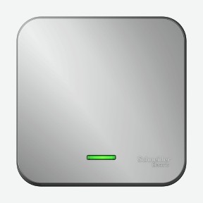 Выключатель 1-клавишный подсвет. Алюмин. Schneider Electric