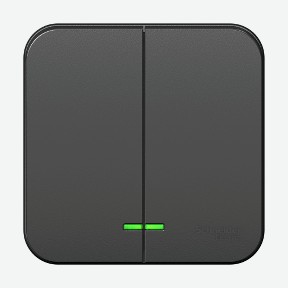 Выключатель 2-клавишный подсвет. Антрац. Schneider Electric