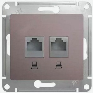 Розетка компьютерная Schneider Electric Glossa RJ45 + RJ45 платина