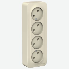 Розетка четверная без заземления молочн. Schneider Electric