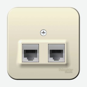 Розетка 2-ая комп.rj45+тел.rj11 молочный Schneider Electric