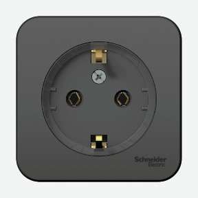 Розетка с заземлением компакт антрацит Schneider Electric