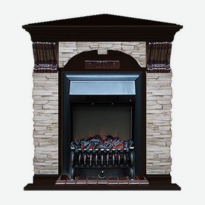 Каминокомплект арочно-угловой Glenrich портал Мисхор с Венге и очагом Fobos BL 106,5х81х98 см