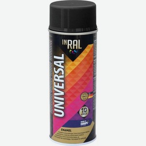 Эмаль аэрозольная INRAL Universal Черная глянцевая RAL9017 400 мл 26-7-6-004