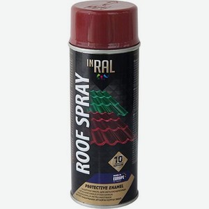 Эмаль аэрозольная INRAL Roof Spray для крыши Коричнево-красная RAL3011 400 мл 26-7-7-002