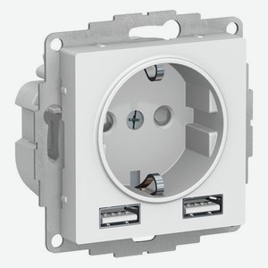 Розетка Schneider Electric 16а 2usb 5в/2.4а 2х5в/1.2а белый