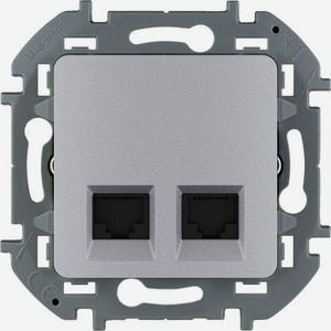 Розетка компьютерная Legrand Inspiria 2 разъема RJ 45 6 UTP, цвет - алюминий