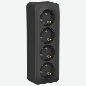 Розетка четверная с заземлением антрацит Schneider Electric
