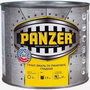 Грунт-эмаль Panzer 3 в 1 по ржавчине гладкая белая 1,9 кг