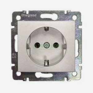 Legrand Одноместная розетка с заземлением, алюминий valena 770120