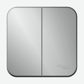 Выключатель 2-клавишный 10а 250b алюмин. Schneider Electric