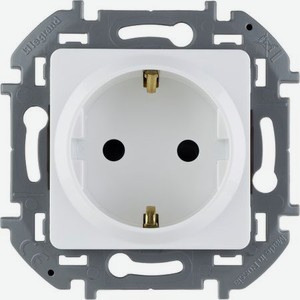 Розетка Legrand Inspiria 2К+З со шторками, цвет - белый