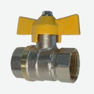 Кран шаровой газовый 1/2 , латунь, ВР/ВР бабочка, Профитт 4828162