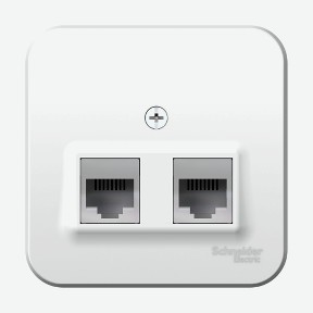 Розетка 2-ая комп.rj45+телеф.rj11 белый Schneider Electric