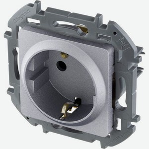 Розетка Legrand Inspiria 2К+З, цвет - алюминий