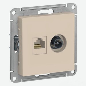 Розетка двойная Schneider Electric AtlasDesign RJ45 + TV бежевый